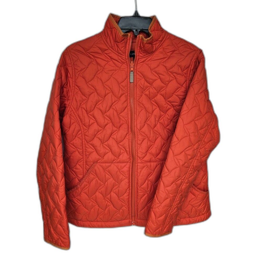 Lands' End Women’s Vibrant Orange Puffer Jacket Gorpcore Small